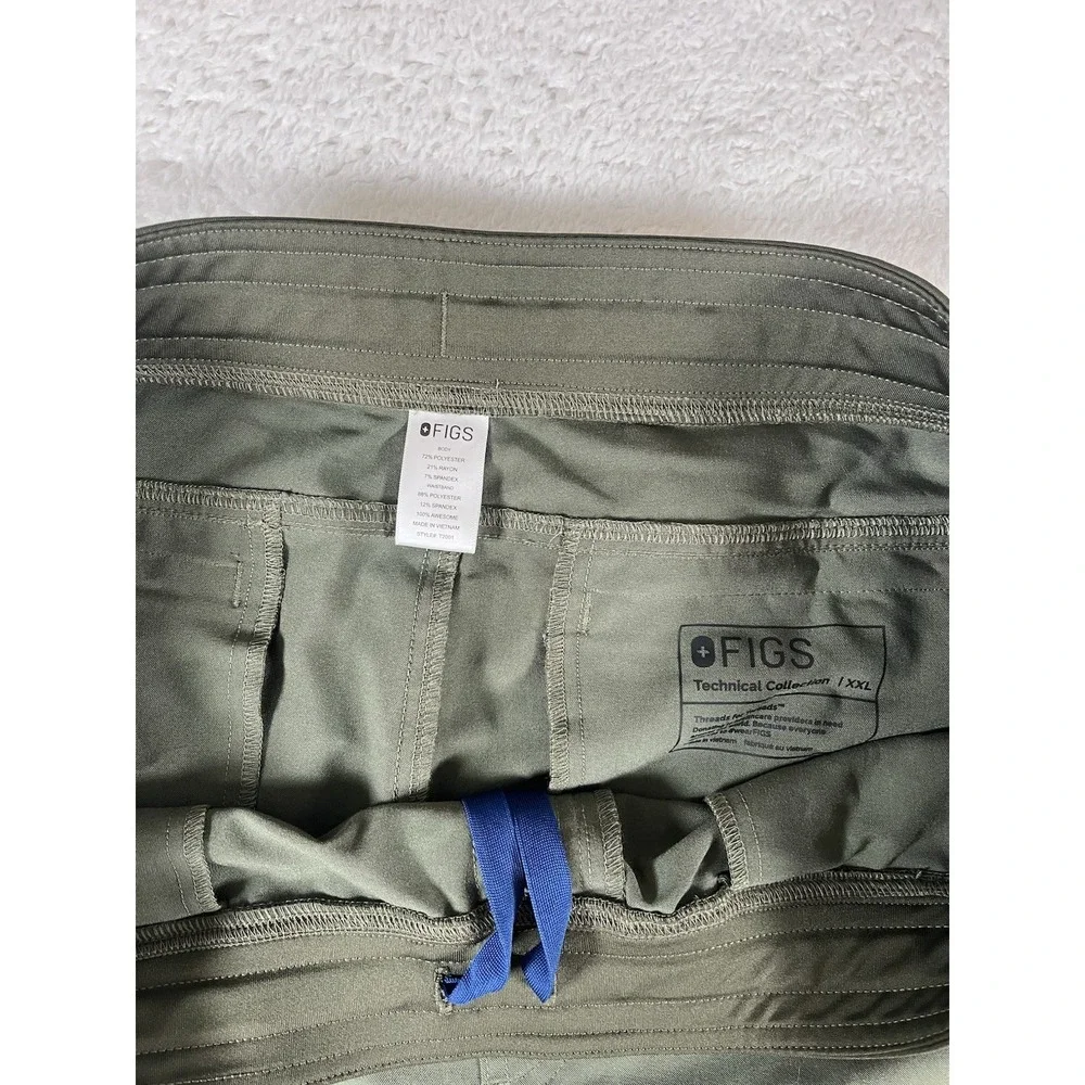 Figs T2001 Olive Green Cargo Straight Leg Scrub Pants Mens Sz XXL Medical